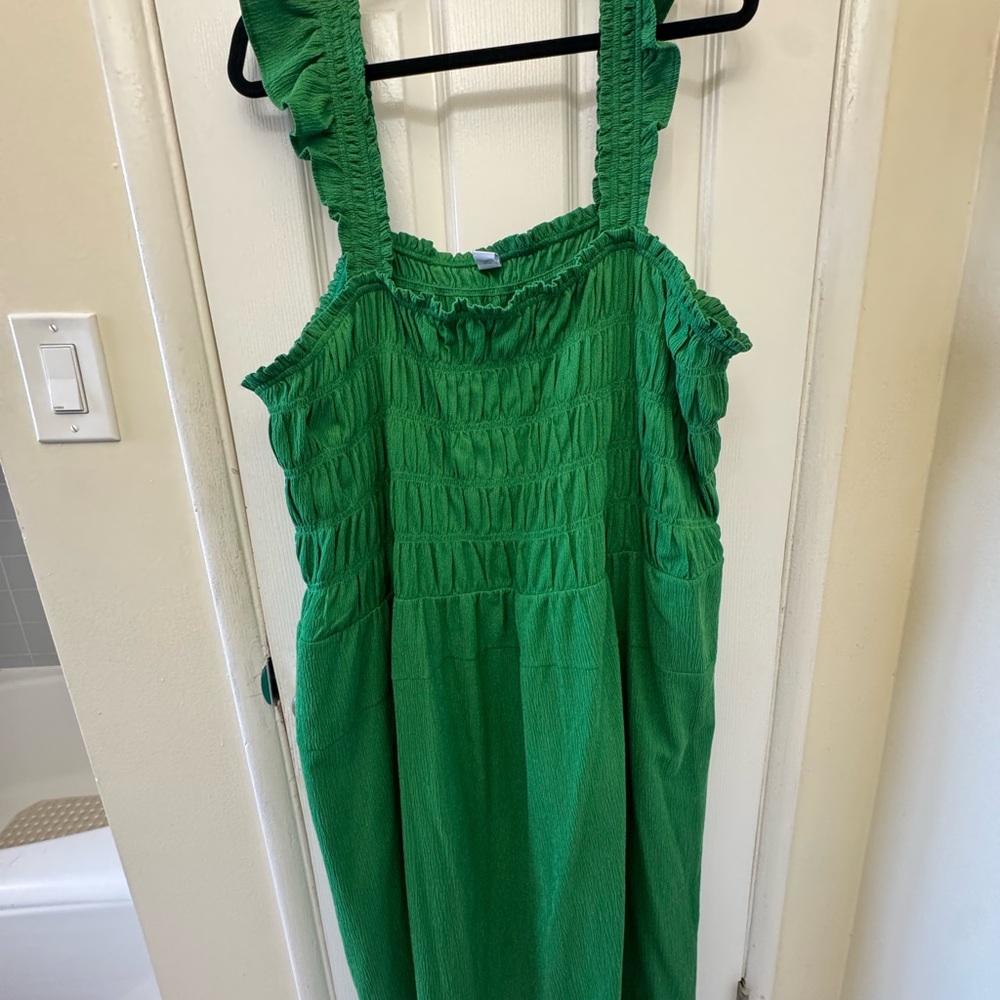 Old Navy Green Smocked Dress